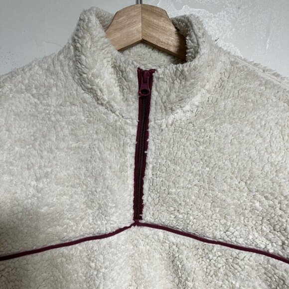 H&M Divided White Sherpa Teddy Fleece Pullover Jacket - Size Small - Picture 4 of 12